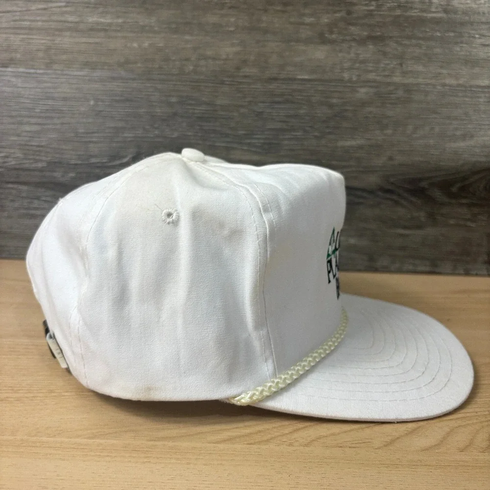 Vintage Union Planters Bank Hat‎ Cap Strap Back White Rope Trucker 90s
